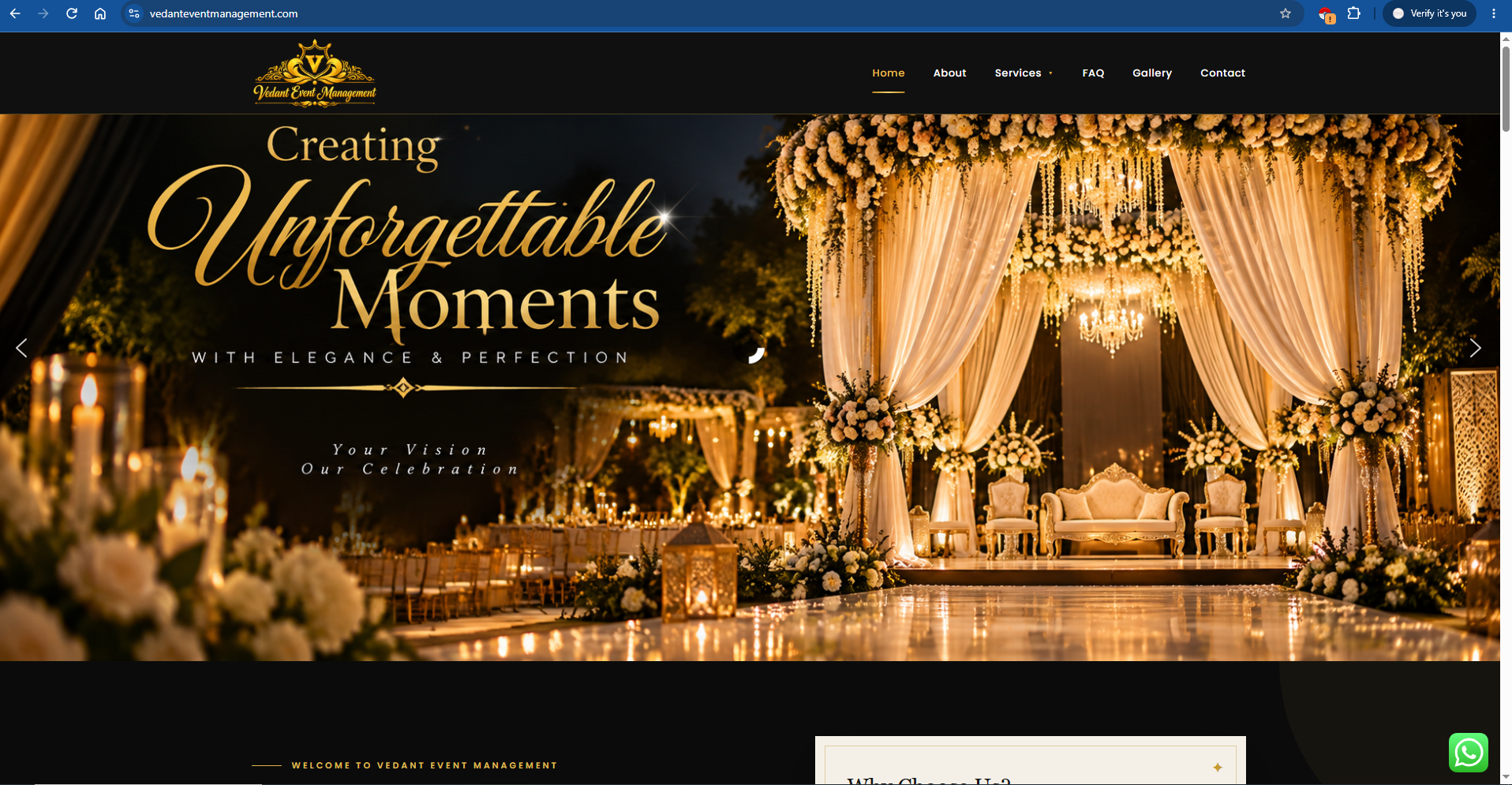 Vedant Event Management Website