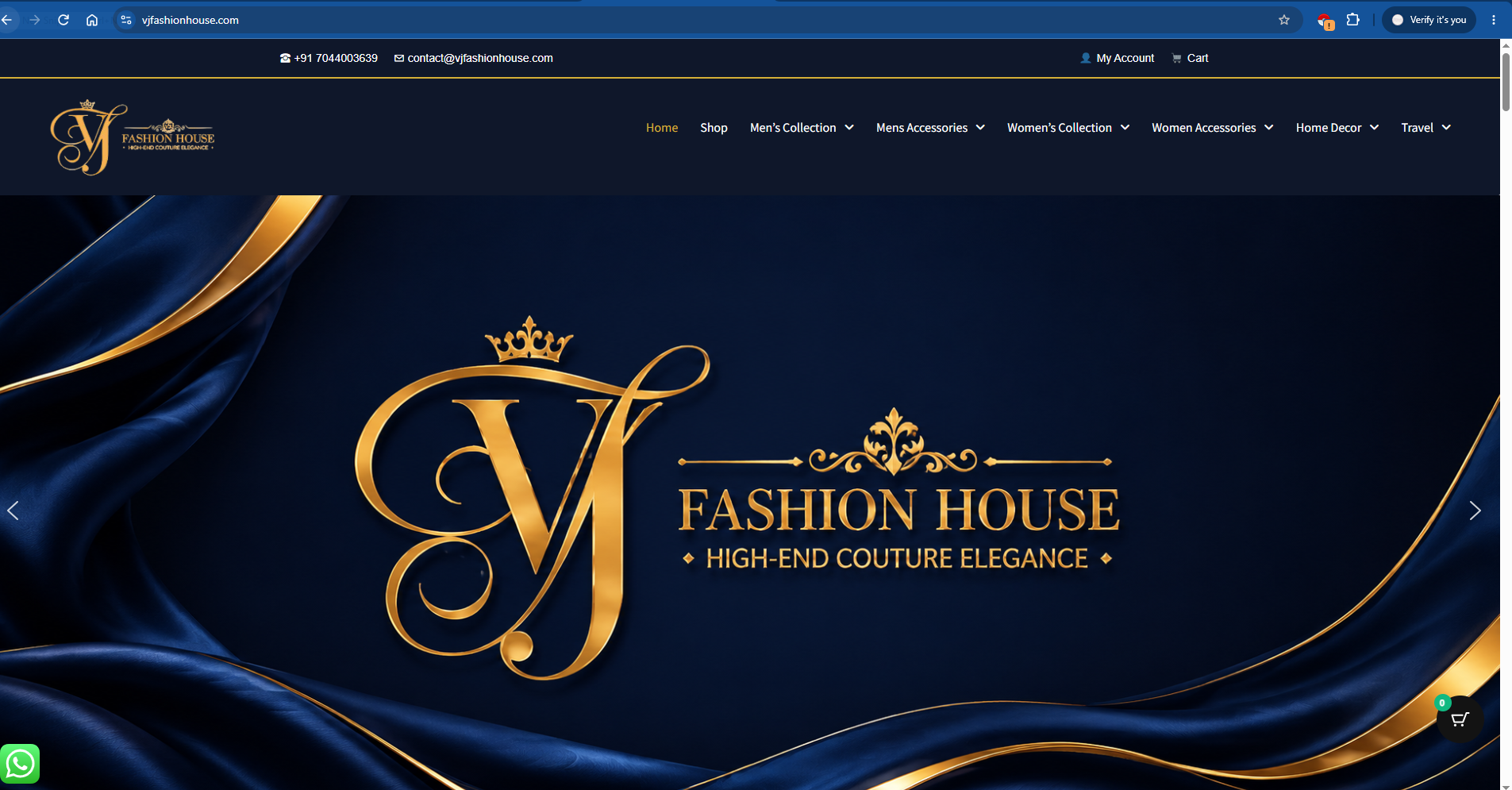 VJ Fashion House Website